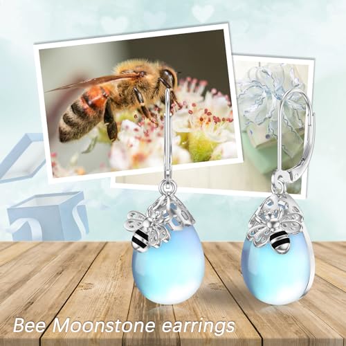 Image of TIGER RIDER Bee /Butterfly /Scorpion /Cactus /Leaf /Beetle 925 Sterling Silver French Clasp Leverback Earrings Amber /Crystal /Citrine /Moonstone /Obsidian /Jade /Rose quartz Pendant Jewelry Gift for Women