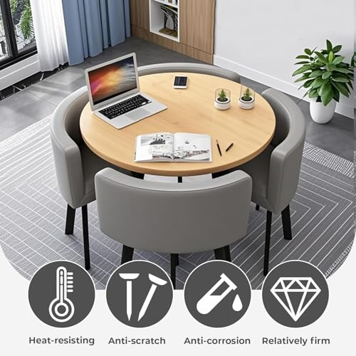 image for Huariifowm Round Dining Table Set – Simple Small Square Table with 4