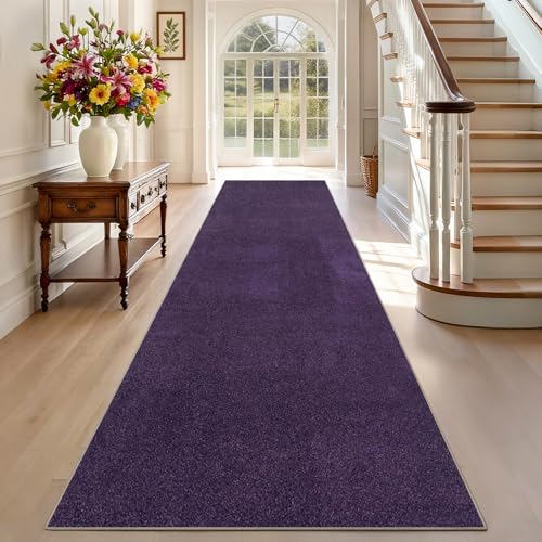 Tapis Couloir Long 100 x 300 cm Violet Tapis de Cuisine Devant Evier Lavable Antiderapant Tapis de Passage Couloir Paillasson Tapis Entree Interieur Tapis de...