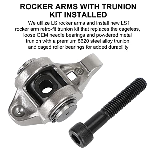 Artudatech LS1 Rocker Arms WITH Trunion Kit Installed - 4.8 5.3 5.7 6.0 Rockers Trunnion LS1/LS2/LS6/ LR4 Vortec 5300 LM7 L59 LM4 L33 – 4.8/5.3/5.7/6.0/ Engines
