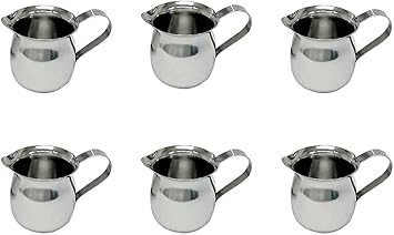 Update International BC-3 Stainless Steel Bell Creamer, 3-Ounce, 2-1/4-Inch, Set of 6