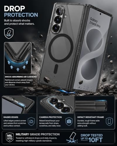 Image of Hybird Shockproof Mobile Back Case Cover for Samsung Galaxy Z Fold 8 Ultra 5G Clear Ceas with Magnetic Support Anti Yellow Slim Back Cover Case Galaxy Z Fold8 Ultra 5G Cover