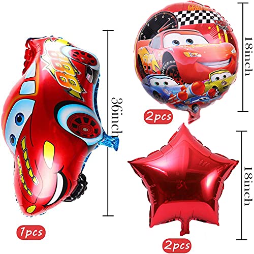 Staryes Cars Lightning Foil Balloons Birthday Banners Party Supplies Car Theme Decorations For Kids 6 Pcs, Red #TOP1