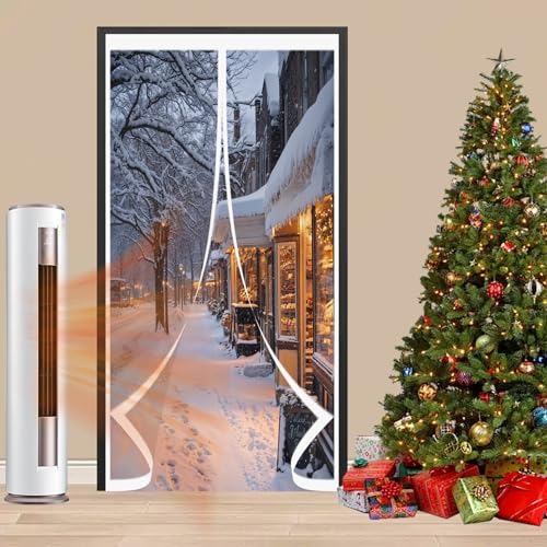 Cortina de Protección Aislante 105 x 175 cm Aislante Frio y Calor en Transparente a Prueba de Viento Impermeable Termicas Aislantes Puerta Cortinas para Balcón Sala Estar, A