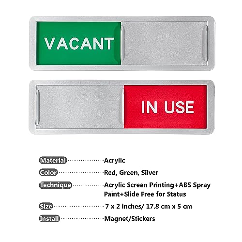 1 Pack Vacant/In Use Sign, Slider Door Indicator, Privacy/Do Not Disturb Sign for Office/Bathroom/Home Office/Conference Room, 7 x 2 Inch - Cosy Home Interiors 1 Pack Vacant/In Use Sign, Slider Door Indicator, Privacy/Do Not Disturb Sign for Office/Bathroom/Home Office/Conference Room, 7 x 2 Inch - Image 4