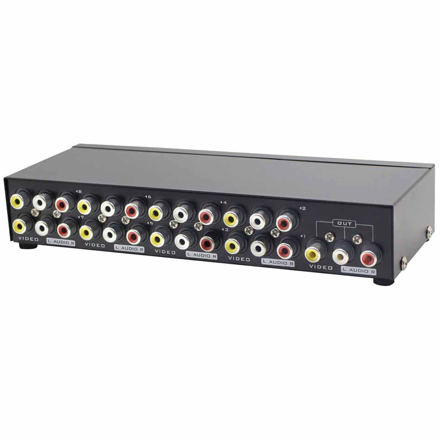 Selettore AV 8 Ingressi Panlong - Switch RCA 8x1 Con Uscita Video Composito E Audio L/R