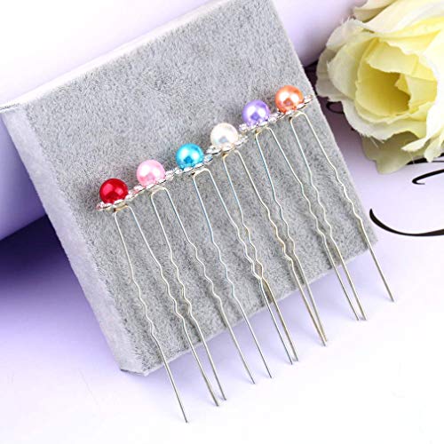 KinshopS 1 pcs Simulated-Pearl Crystal Flowers Hair Clip Hairpin Jewelry Acessories