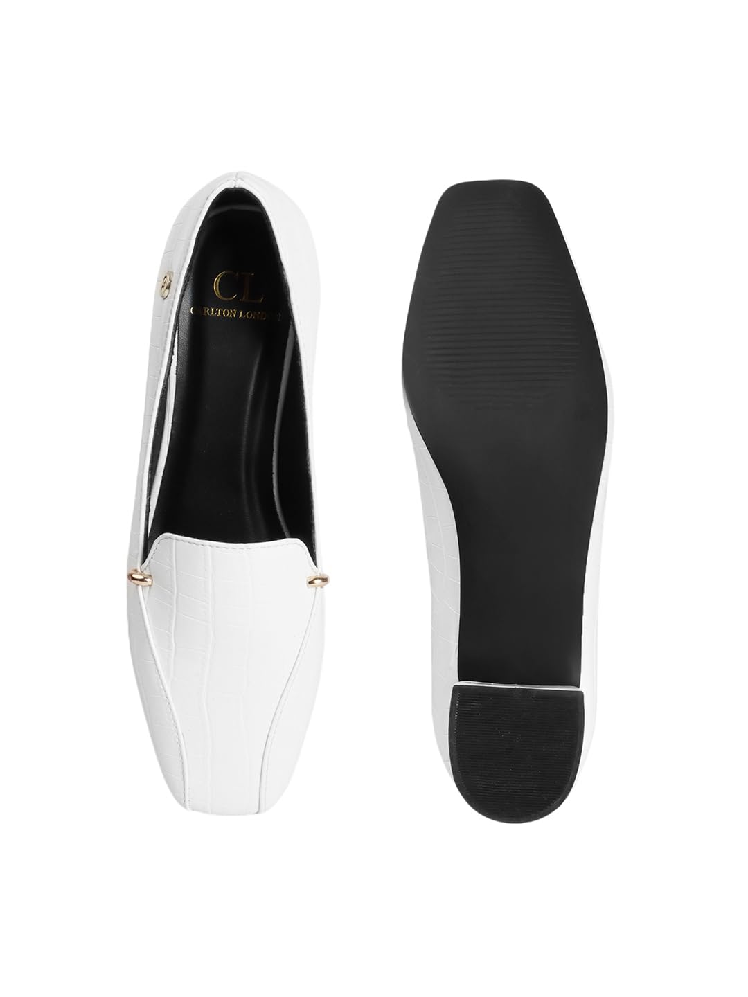 Carlton London Scarpe da donna eleganti con tacco a blocco, punta quadrata per feste, ufficio e uso quotidiano