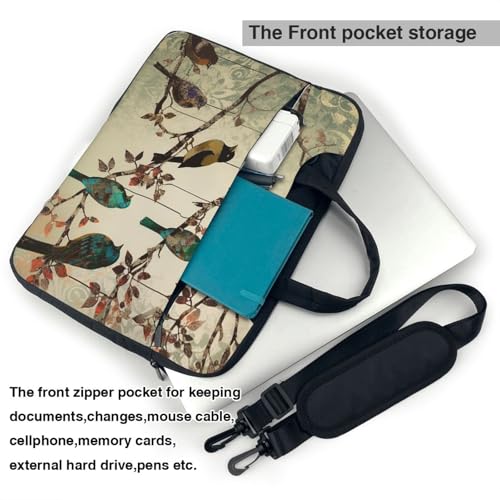 Birds on branches Laptop Bag Business Briefcase for Men Women Water Resistant Laptop Shoulder Bag3