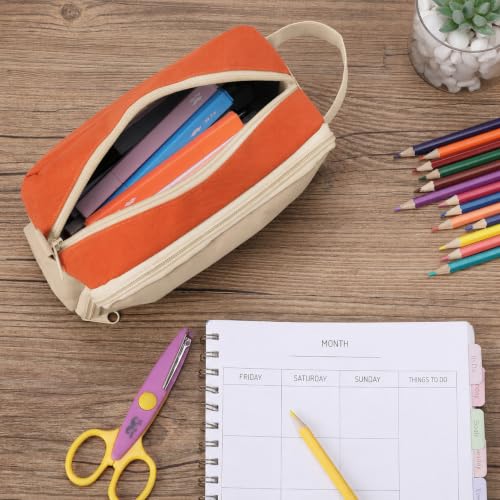 Image of Mr. Pen- High Capacity Pencil Case, Large Pencil Pouch with 3 Compartments and 2 Pockets, Large Pencil Bag with Smooth Zipper, Cute Pencil Case Pouch Organizer, School Supplies for Teens