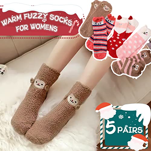 Image of ProEtrade Fuzzy Socks for Women Teen Girls Fluffy Christmas Cozy Slipper Cabin Soft Winter Warm Fleece Socks