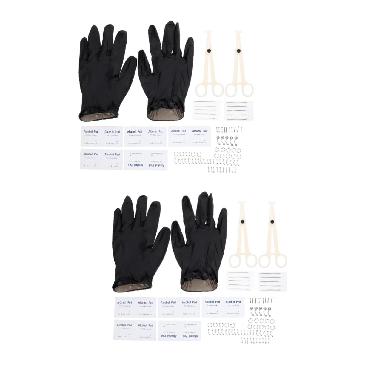 balacoo 2 Sets Home Kit Needle Pliers Threader Taper Studs Rings Septum Tool Stainless Steel Jewelry