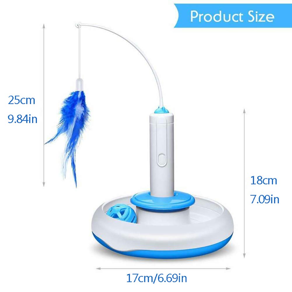 Jouet Interactif D'intérieur Pour Chat Jouets Électriques De Plumes De Chat Avec Plume Rotative À 360 ° Et Boule De Sonnerie Bâton De Chat De Taquinerie Automatique Pour La Chasse Au Chaton Chat