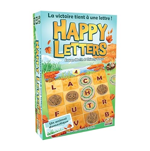 TIKI Editions - TIKI Editions Happy Letters - Jeu de société - Version Française | Jeu de Lettres Fun et Malin | pour Toute la Famille | 2-5 Joueurs - -14%