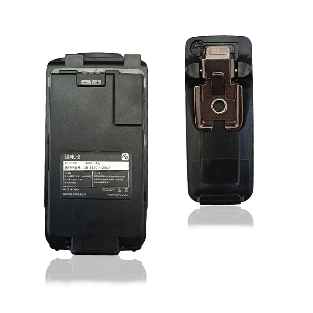SHIQUN UV-K5 Battery Walkie Talkie Original BPK5 Li-ion DC 7.2V 1600mAh Rechargeable Battery Pack with Belt Clip Replacements (Battery+Clip)