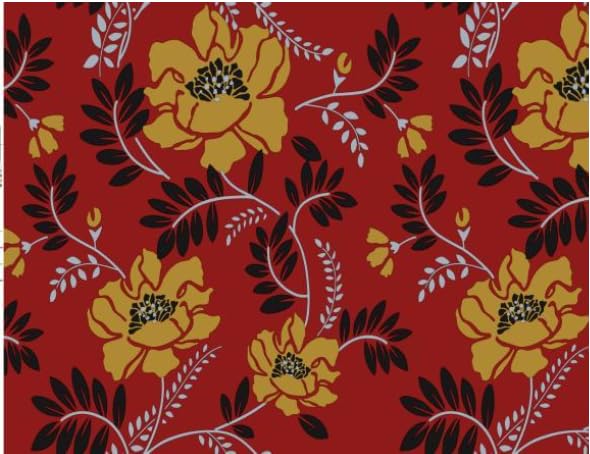 LUXURA CREATIONS 200 X 45 CM Dark RED with Yellow Floral SELF Adhesive Wallpaper for Living Room Bed Room Kitchen Peel and Stick Vinyl Wallpaper (B0CJCKZK5N) Amazon Price History, Amazon Price Tracker
