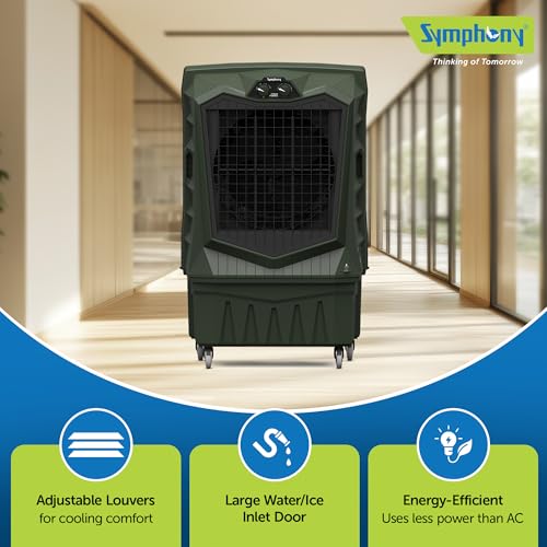 Image of Symphony Air Force 120 Desert Air Cooler | Extra Powerful Air Throw | Robust, Weather resistant Body | Heavy Duty Air Cooler | 375W Energy-Efficient Cooling | Auto Louver | 1-Year Warranty