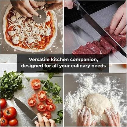 Image of 304 Stainless Steel Cutting Board for Kitchen Large | Countertop Steel Chopping Board with Lip | Heavy Duty Vegetable Cutting Board | Rust-Proof Steel Chopper Board for Kitchen Use (35 * 31)