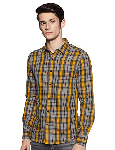 Image of Spykar Men's Checked Slim Fit Shirt