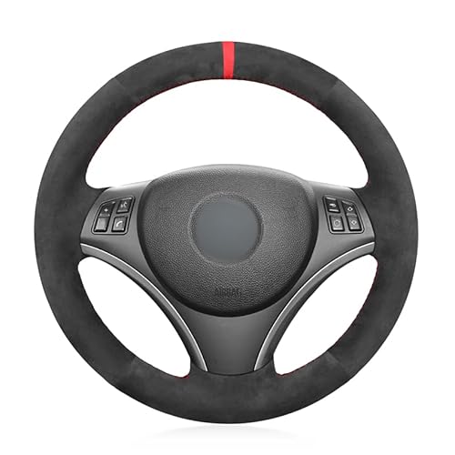 MEWANT DIY Hand Stitched Alcantara Steering Wheel Cover Wrap for BMW 1 Series E81 E82 E87 E88 3 Series E90 E91 E92 E93
