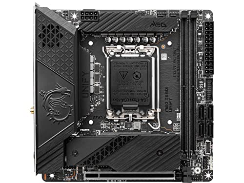 MSI MEG Z690I Unify Gaming Motherboard (Mini ITX, 12th Gen Intel Core, LGA 1700 Socket, DDR5, PCIe 5, 2.5G LAN, M.2 Slots, Wi-Fi 6E)