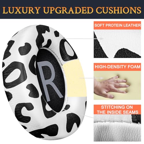 Image of SOULWIT Protein Leather Replacement Earpads for Bose 700 (NC700) Wireless Headphones, Ear Pads Cushions with Softer Protein Leather, High-Density Noise Cancelling Foam, Added Thickness - Snow Leopard