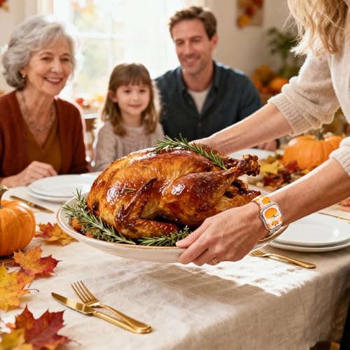 Image of wipalor Fall Thanksgiving Band for Apple Watch Bands for Women 42mm 41mm 40mm 38mm, Cute Holidays Fall iWatch Bands for Women iPhone Watch Bands Series 11 10 9 SE 8 7 6 5 4 3-Thanksgiving /Pumpkin