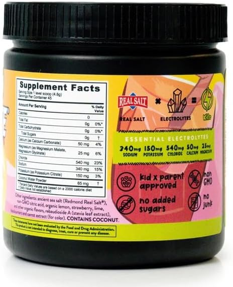 Miniatura 2 de REDMOND Re-Lyte Kids Hydration - Mezcla de electrolitos en polvo, limonada rosa, 7.62 onzas