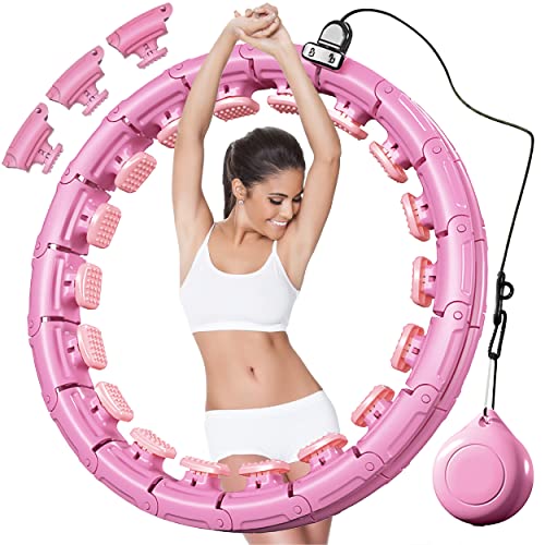 Leann L!fe New Upgraded 27 Knots Adjustable Smart Weighted Hula Hoop, Fitness Hula Hoops for Adults Weight Loss Plus Size, Waist 22"-50", Abdomen Exercise Massager Equipment for Adults and Kids