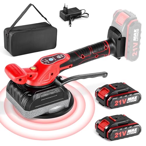 Ricyea Fliesenrüttler mit 21V Akku, 5 Geschwindigkeiten Fliesen...