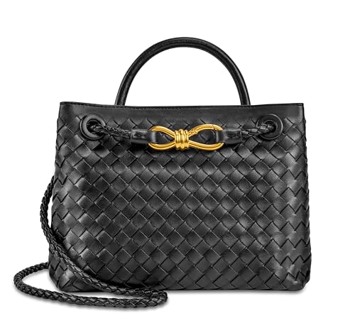 Woven Tote Bag for Women Leather Shoulder Handbag...
