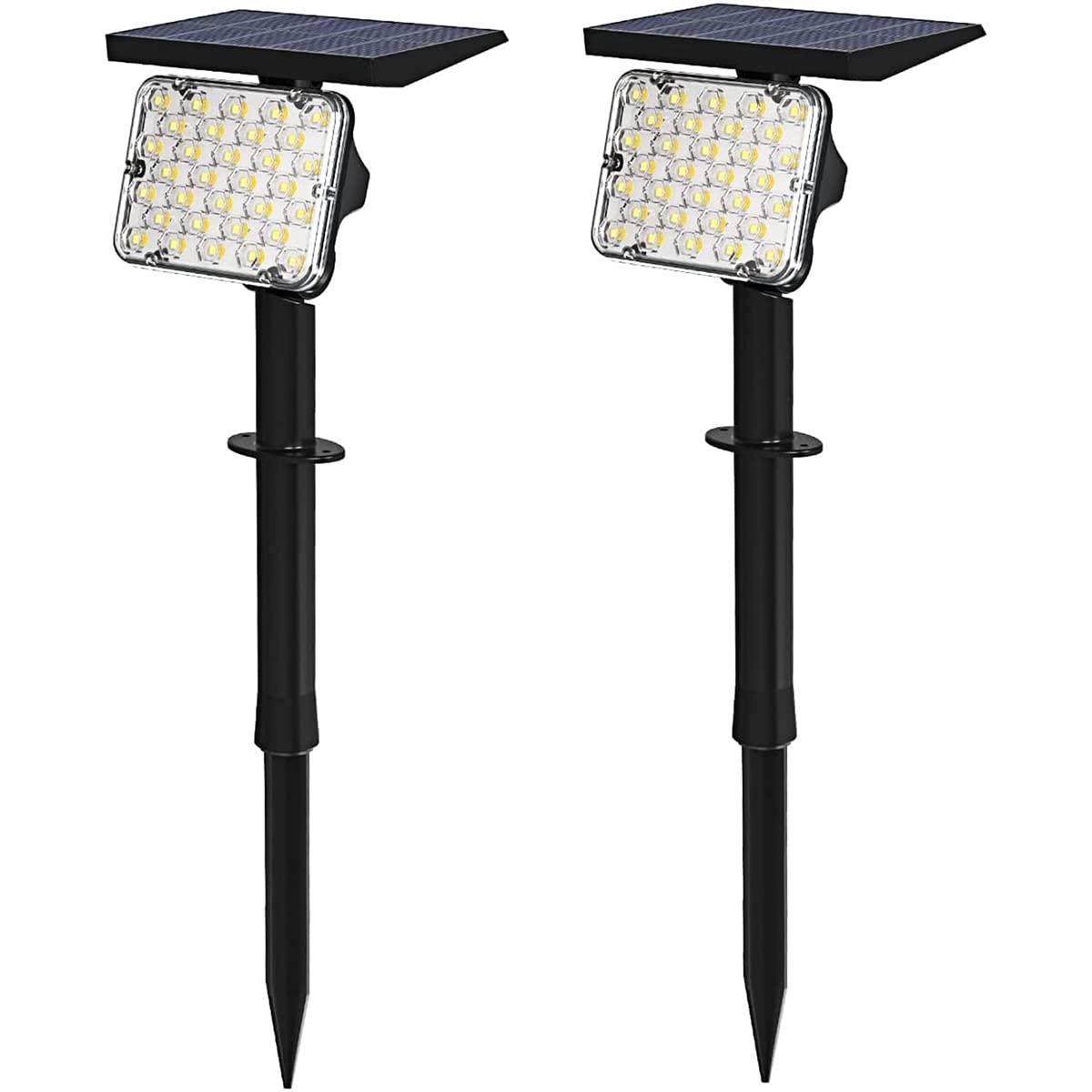Focos solares, luz Solar LED IP65 Foco de Paisaje Impermeable al Aire Libre 2 en 1 Luces de Pared solares inalámbricas para jardín, Patio de Entrada