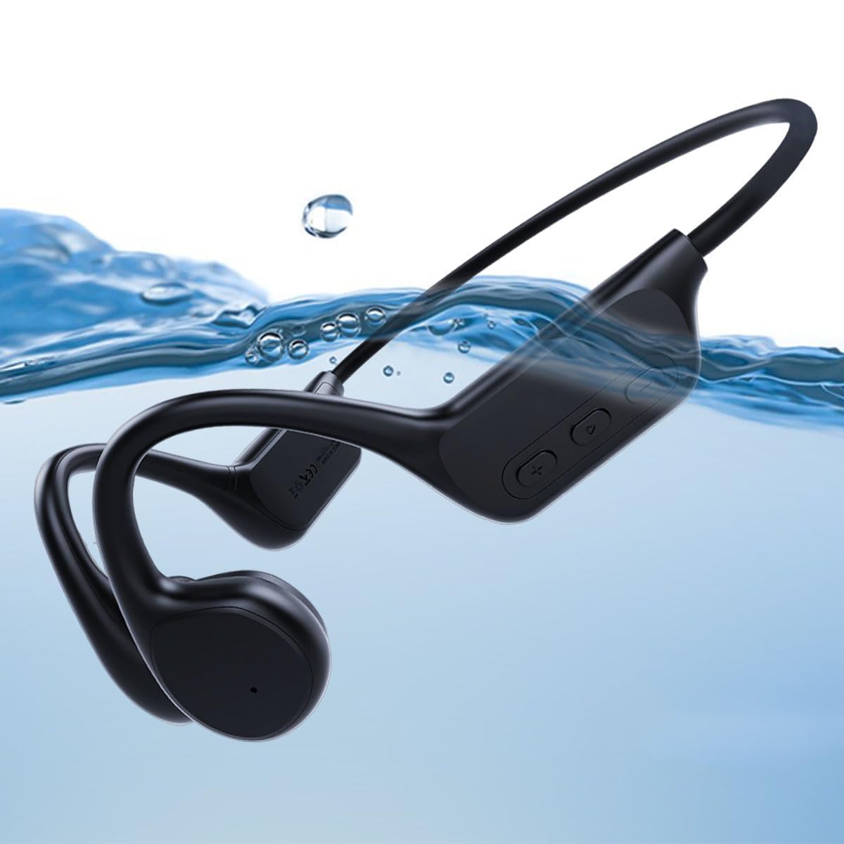 Casques à conduction osseuse, IPX8, étanches, pour natation, avec mémoire 32G, Bluetooth 5.3, casques de sport avec microphone sans fil, pour course, natation, cyclisme, entraînement
