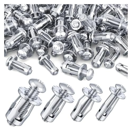 Écrou à expansion à pétales en fer argenté M5x25mm à collerette large pour serrage haute sécurité