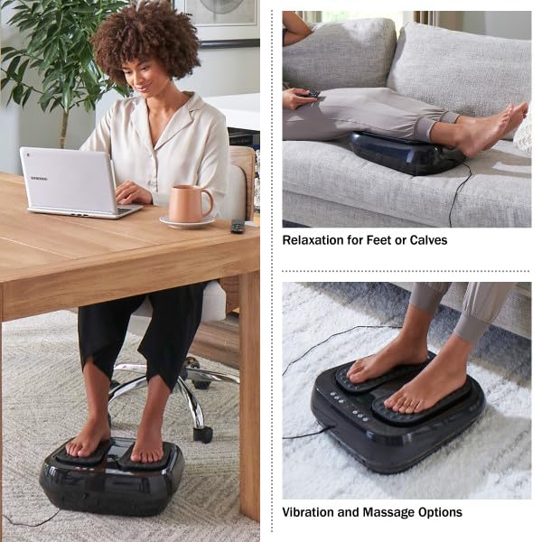 Amazon.com: Foot Massager  Vibrating Platform with Rotating Acupressure  for Feet and Legs with Remote Control Included by Bluestone (Black) :  Health & Household
