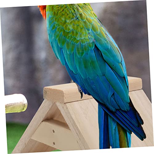 Image of 5-Pack Wooden Pigeon Perch Stand Solid Wood Bird Cage Accessory Parrot Playing Toy for Pigeons and Small Birds Indoor Outdoor Use