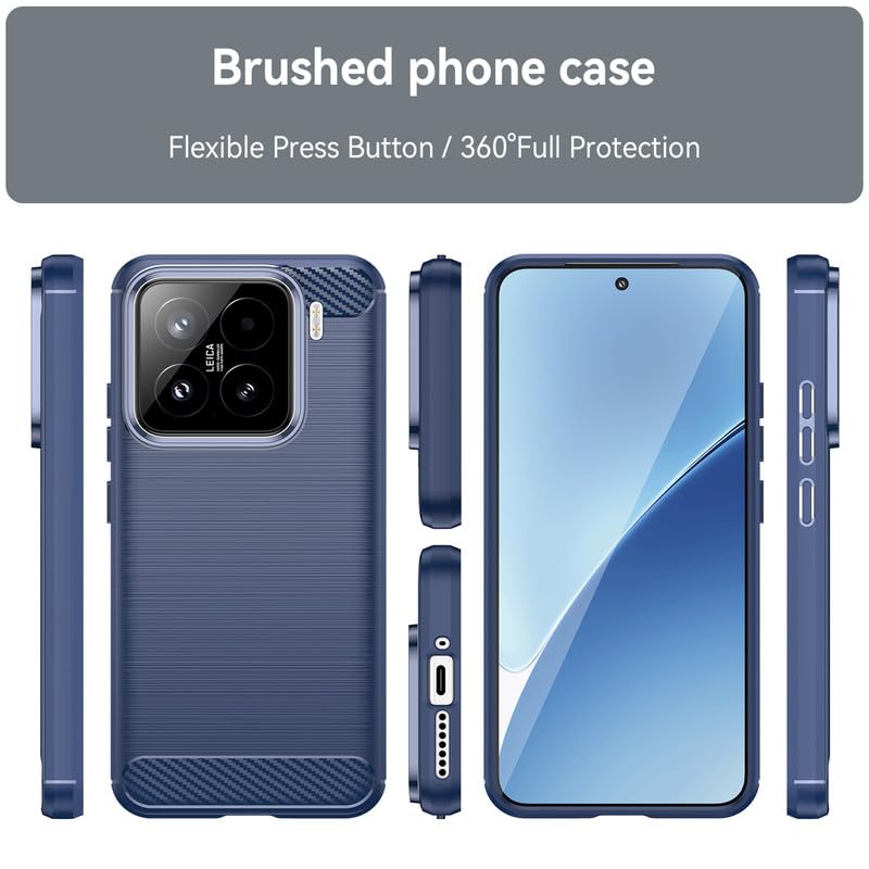 Image of Hybrid Carbon Fiber Back Case for Xiaomi Mi 15 (Blue)