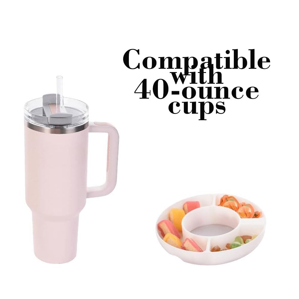 Ciotola Portasnack In Silicone Per Stanley Cup 1,18L, Vassoio Con 4 Scomparti, Riutilizzabile, Colore Arancione - 4