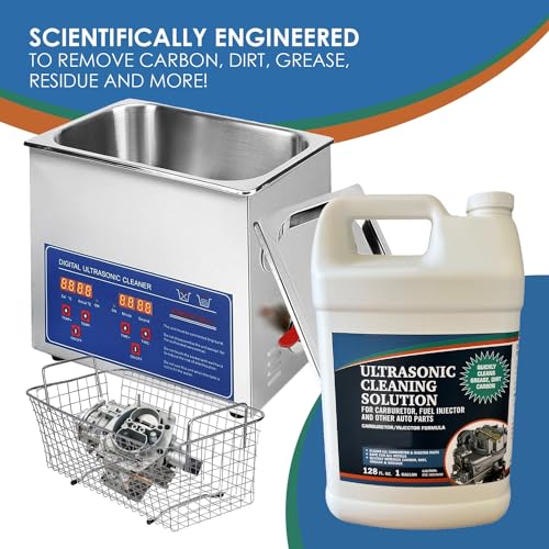 Image of NORTHWEST ENTERPRISES Ultrasonic Cleaner Solution for Carburetors and Engine Parts. Concentrated Washing Compound for use in Ultrasonic Machines and Immersion Washers - Automotive Fluid (1 Gallon)