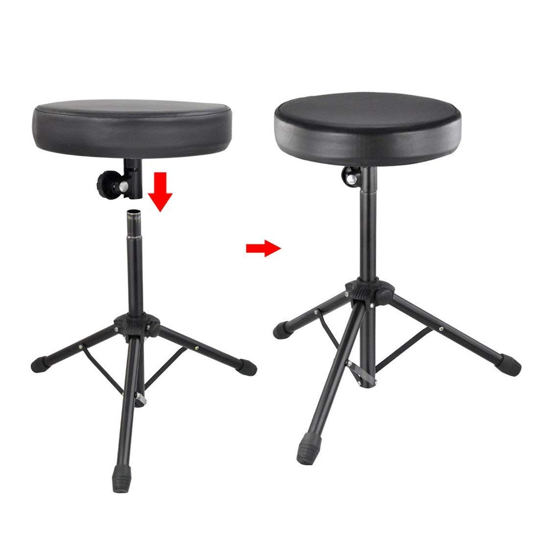 JJOnlineStore - Taburete plegable para instrumentos musicales, Taburete de batería con [asiento acolchado]