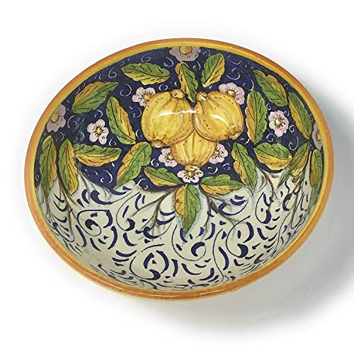 CERAMICHE D'ARTE PARRINI - Italian Ceramic Small Serving Bowl Decorated Three Lemons Art Pottery Made in ITALY Tuscan