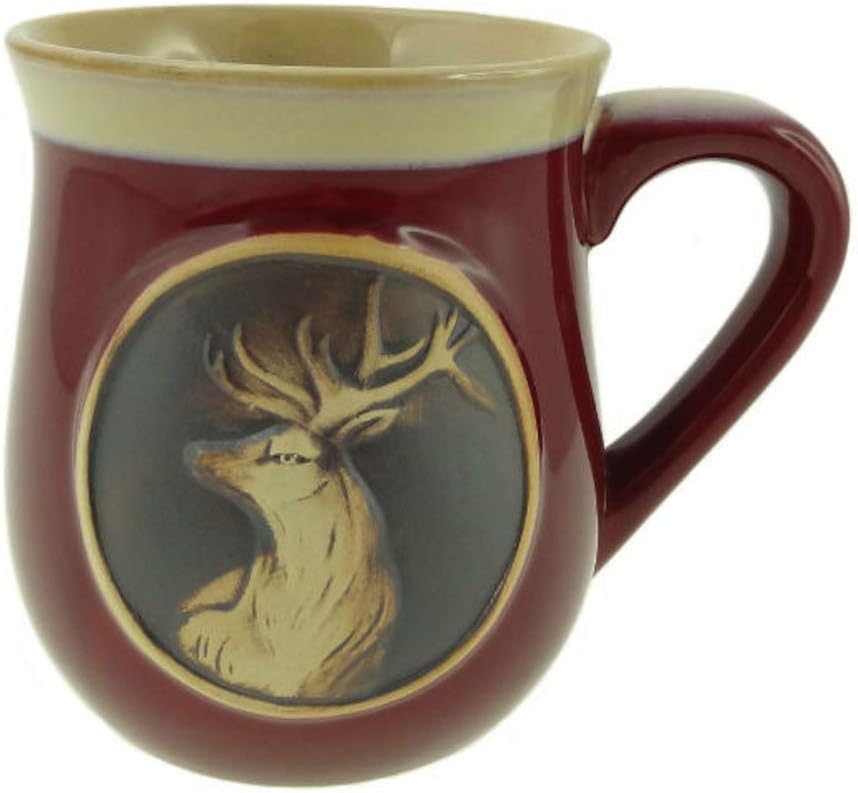 Stoneware Piping Hot Mug Featuring A Scottish Highland Stag