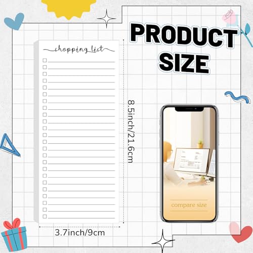 Image of Censen 10 Pack 500 Sheets to Do List Notes Daily Checklist Notepad with 50 Sheets Undated Memo Pad Color Block Shopping List Weekly Plan Notepad Organizer Planners(White,Shopping)