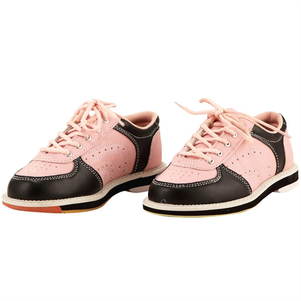 Damen Bowlingschuhe Kinder Erwachsene Leder Bowlingschuhe Atmungsaktiver Puffer Unisex