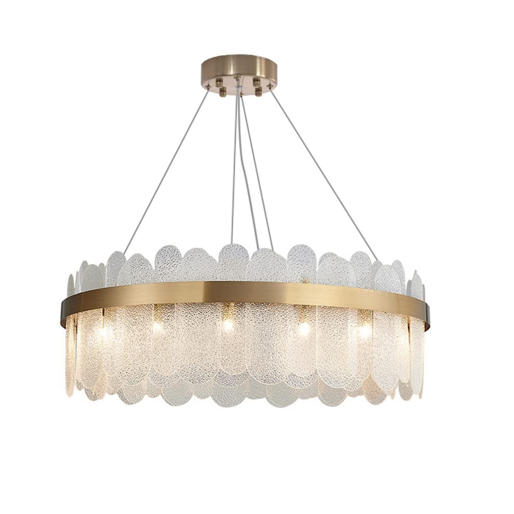 JinYuZe 31.5" Gold Chandelier Light Fixture, Modern Round 14-Lights Tiered Clear Glass Chandeliers for Dining Room, Living Room, Kitchen, Foyer