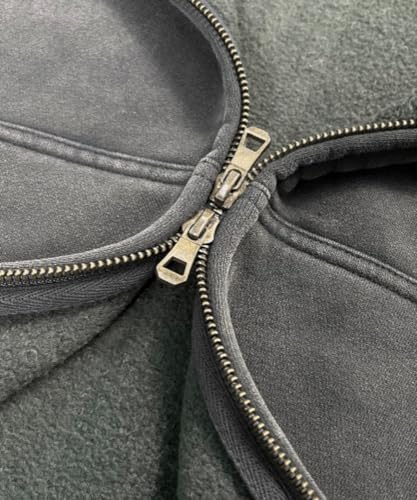 Womens and Mens Zip Up Oversized Hoodies Vintage Unisex Acid Wash Hoodie Y2K Jacket with Pockets for Streetwear4