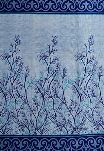 Home Sizzler 2 Piece Elegant Panel Eyelet Polyester Window Curtains - 5 Feet, Blue