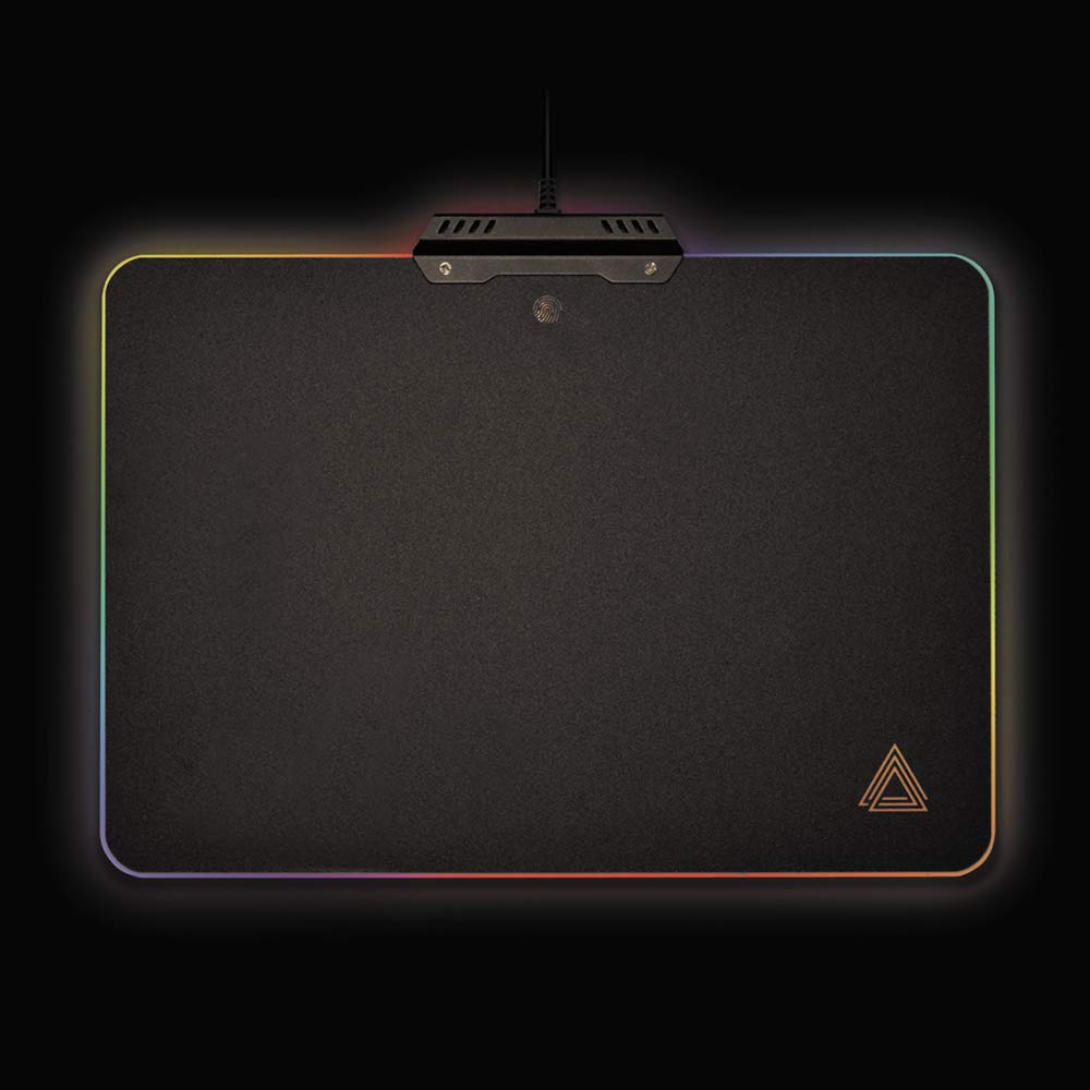 Lexip B5 - Tapis de Souris Gaming, Rigide Rétroéclairé, Réglage Tactile des Couleurs, Surface à Faibles Frottements, Meilleur Contrôle