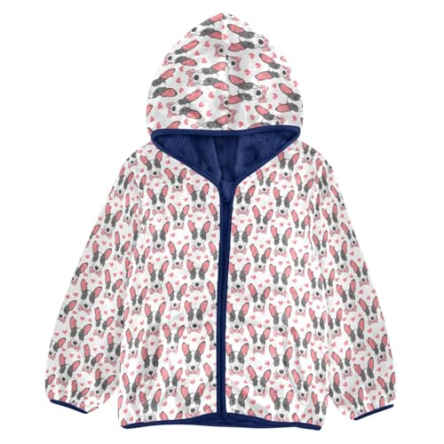 Cute Dog Puppy Heart Boys Fleece Coat,Children's Zip-Up Hoodie Jacket,Baby Warm Fashion Outerwear 3-10T,A113440