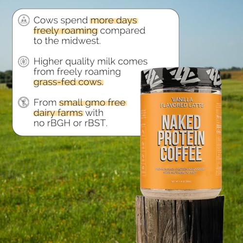 Image of NAKED Vanilla Latte Protein Coffee - Premium Colombian Iced Coffee Protein Shake Drink, Delicious Keto Friendly and Gluten Free, 17 Servings